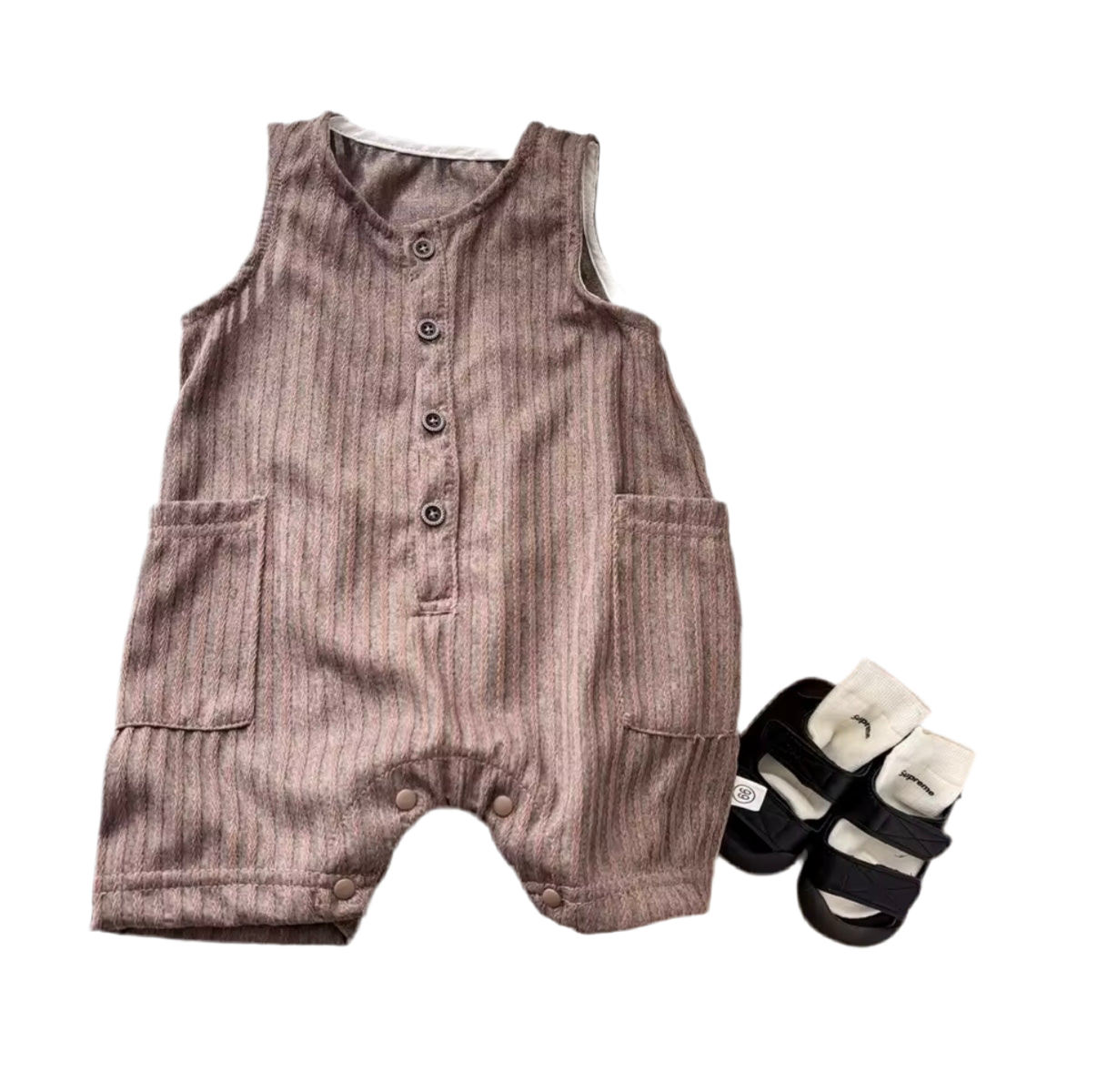 Striped Sleeveless Baby Jumpsuit