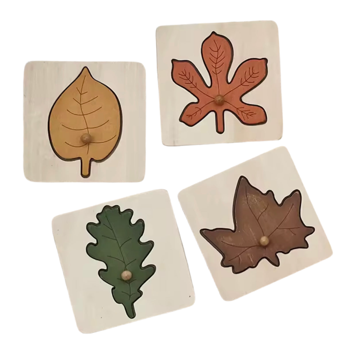 Wooden Leaf Jigsaw Shape Fun Puzzles