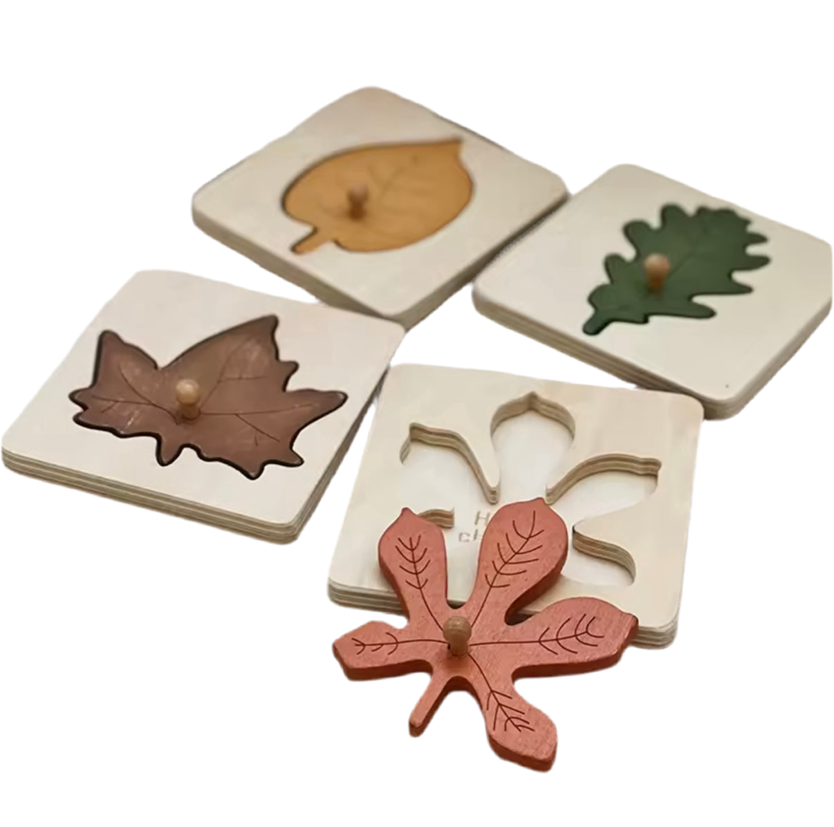 Wooden Leaf Jigsaw Shape Fun Puzzles