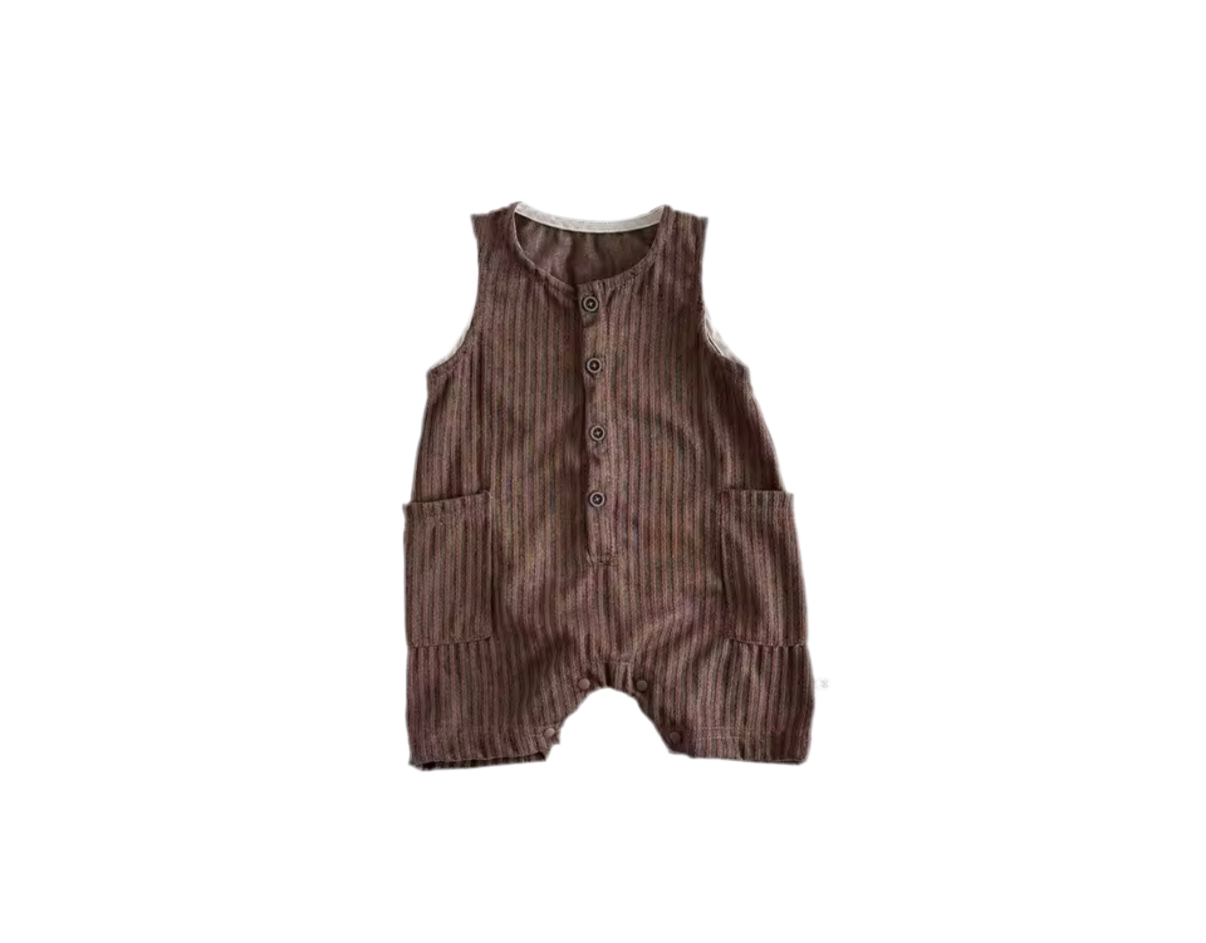 Striped Sleeveless Baby Jumpsuit
