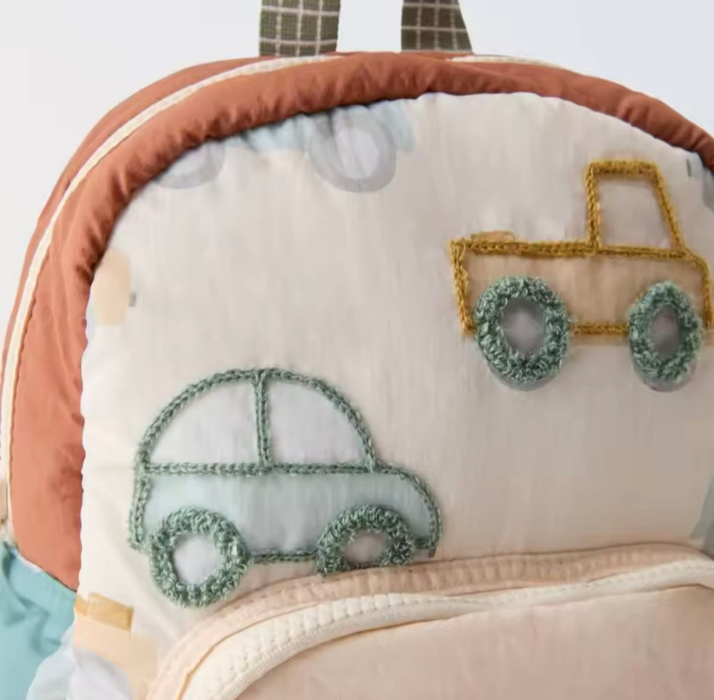 Car Embroidery Backpack